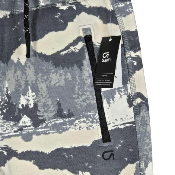 GapFit Pants Kids Medium Gray Nature Mist Fit Tech Joggers Zip Pockets Casual - Picture 7 of 12